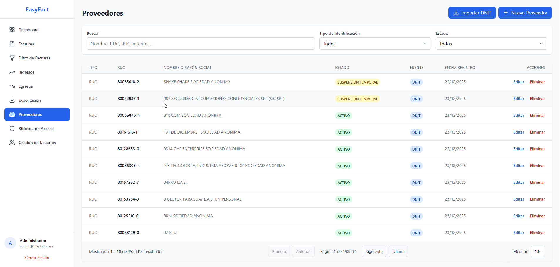 Sistema de Facturación - Vista 2